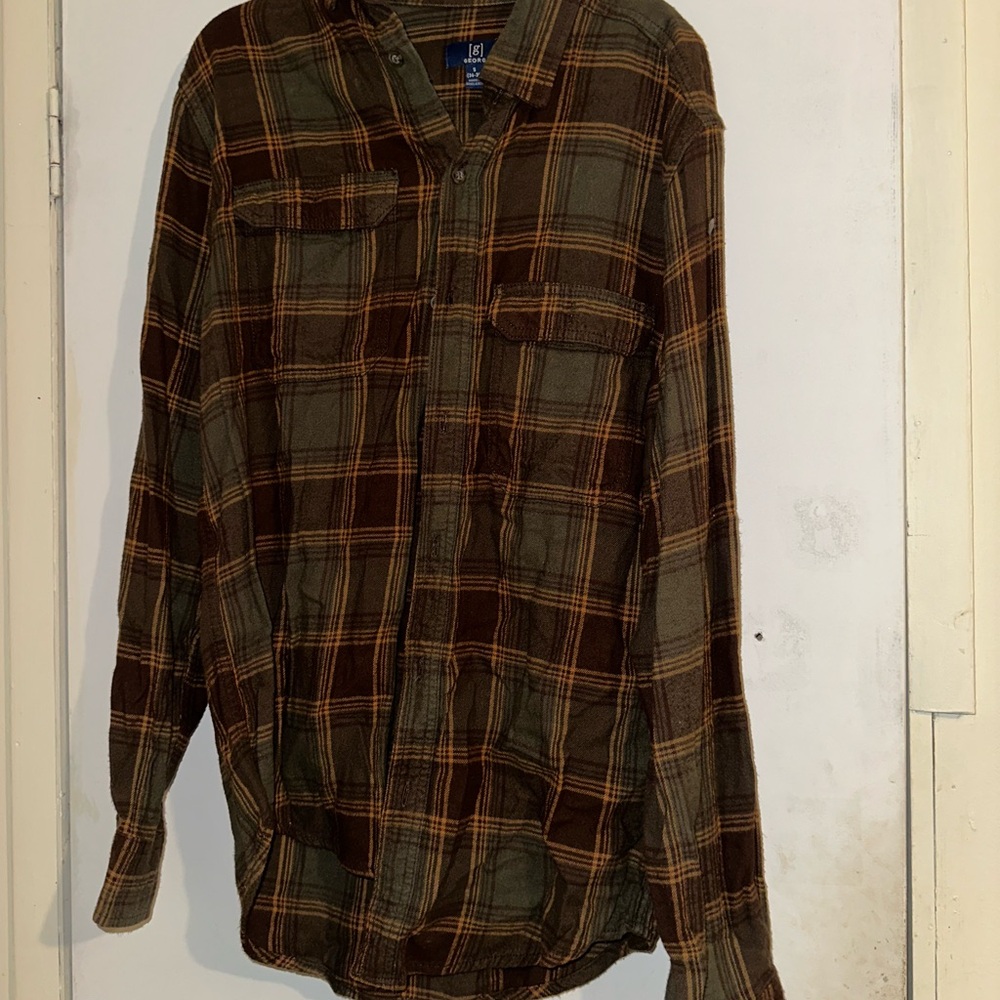 George Brown and Tan Plaid Shirt